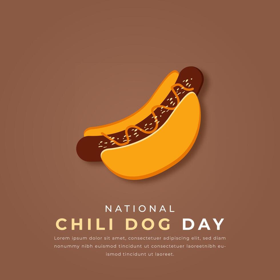 National Chili Hund Tag Papier Schnitt Stil Vektor Design Illustration zum Hintergrund, Poster, Banner, Werbung, Gruß Karte