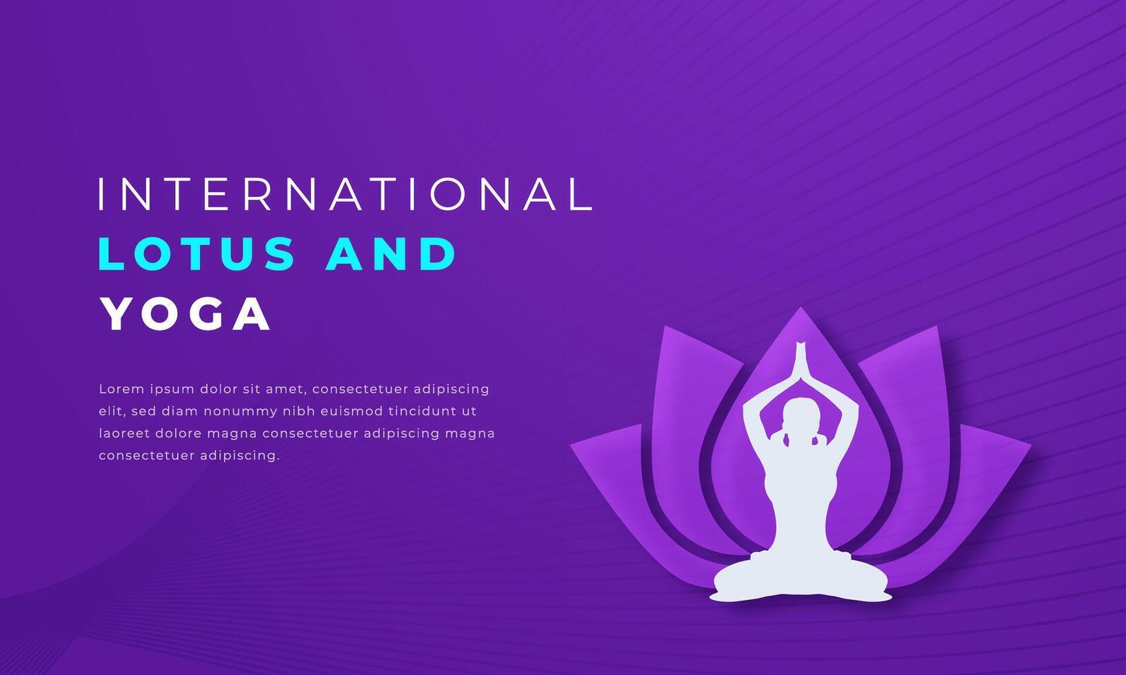 lotus och yoga internationell dag papper skära stil vektor design illustration för bakgrund, affisch, baner, reklam, hälsning kort