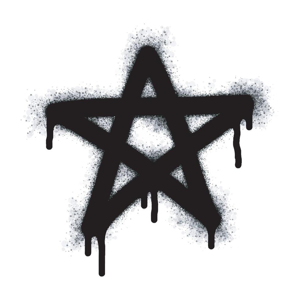 spray målad graffiti stjärna ikon isolerat på vit bakgrund. vektor illustration.