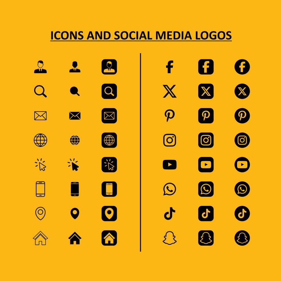 Symbol einstellen von Beliebt Sozial Anwendungen mit gerundet Ecken Sozial Medien Symbole modern Design vektor