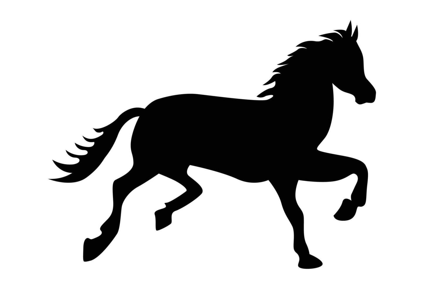 löpning häst silhuett på vit bakgrund vektor