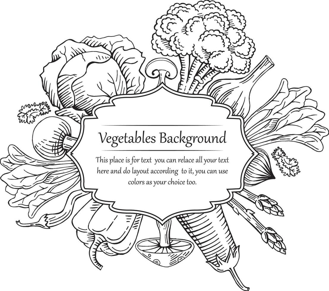 organisch Gemüse Essen Vorlage mit Text vektor