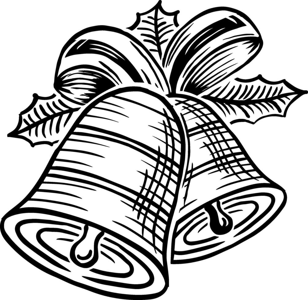 Hand gezeichnet Weihnachten Glocke Vektor Illustration