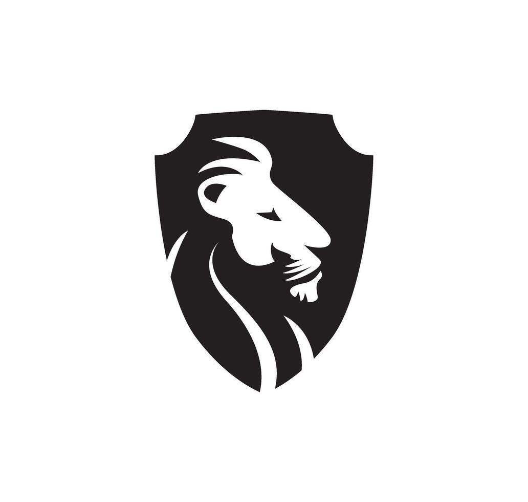 lejon logotyp, kunglig kung djur, vektor illustration ikon