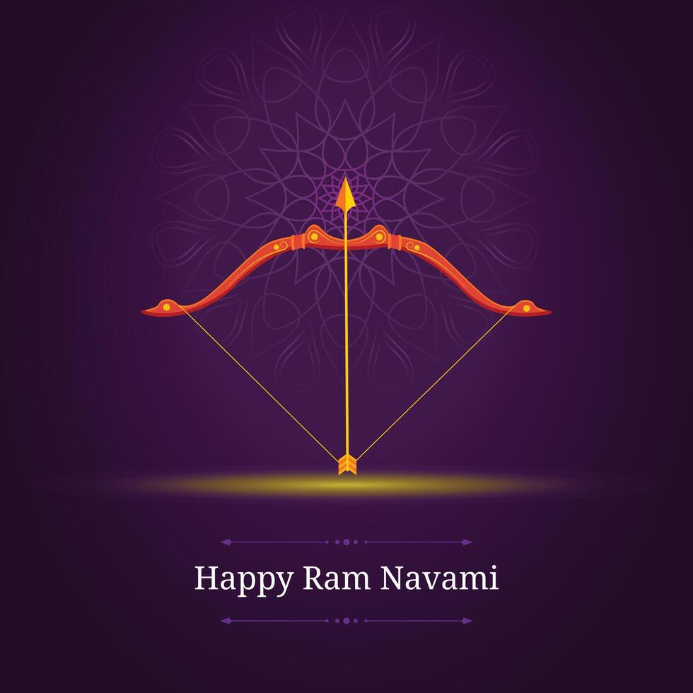 glücklich RAM Navami Festival Indien Gruß Vektor