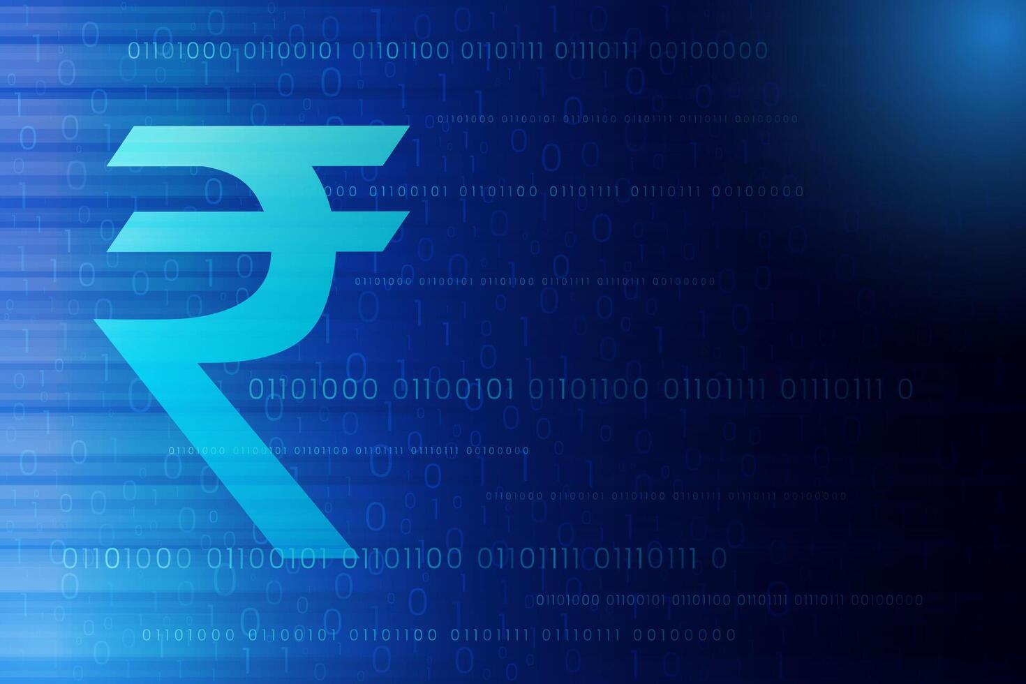 Digital Rupie indisch Währung Technologie Hintergrund Vektor