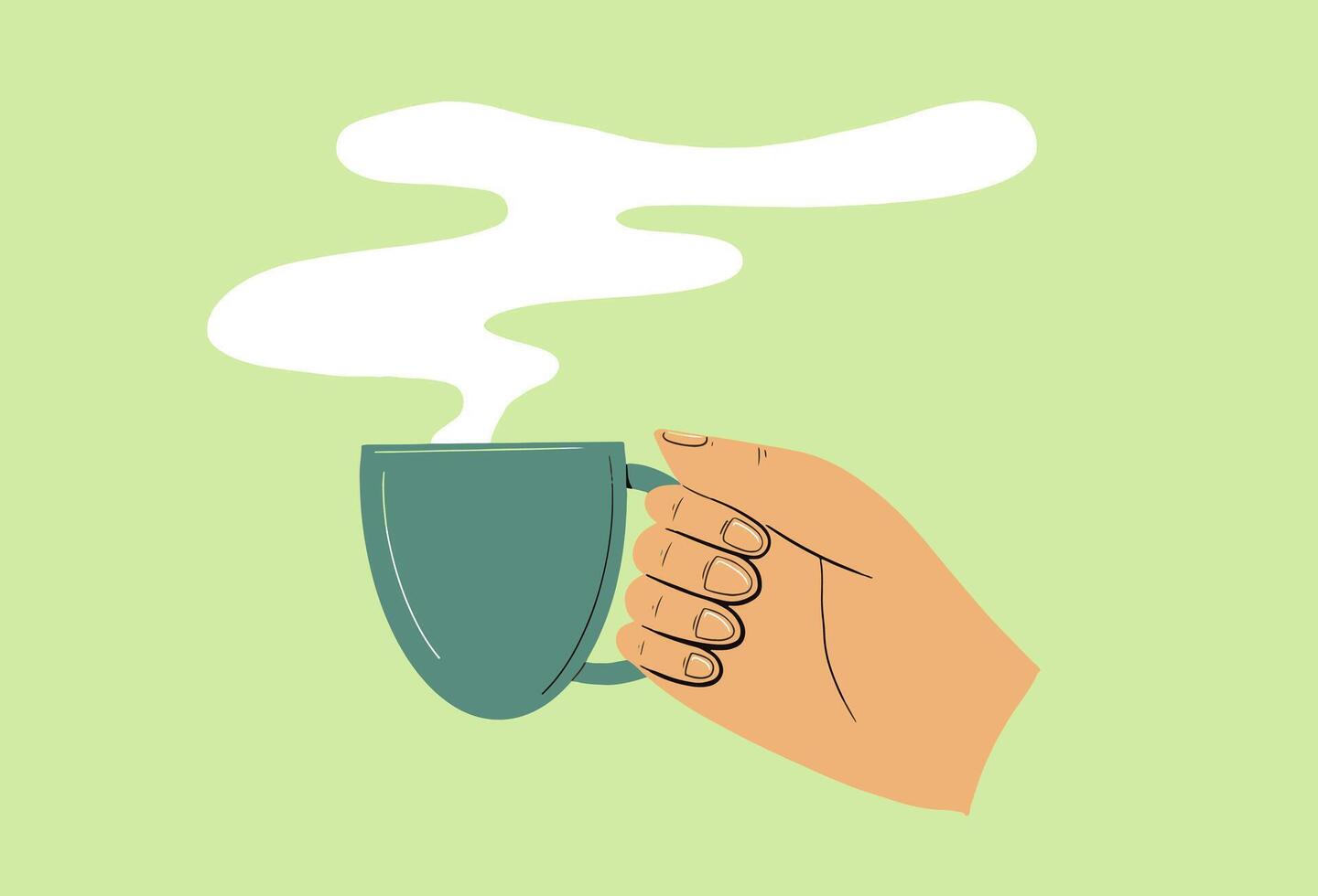 Hand gezeichnet Hand halten Kaffee Tasse Gekritzel Vektor Illustration