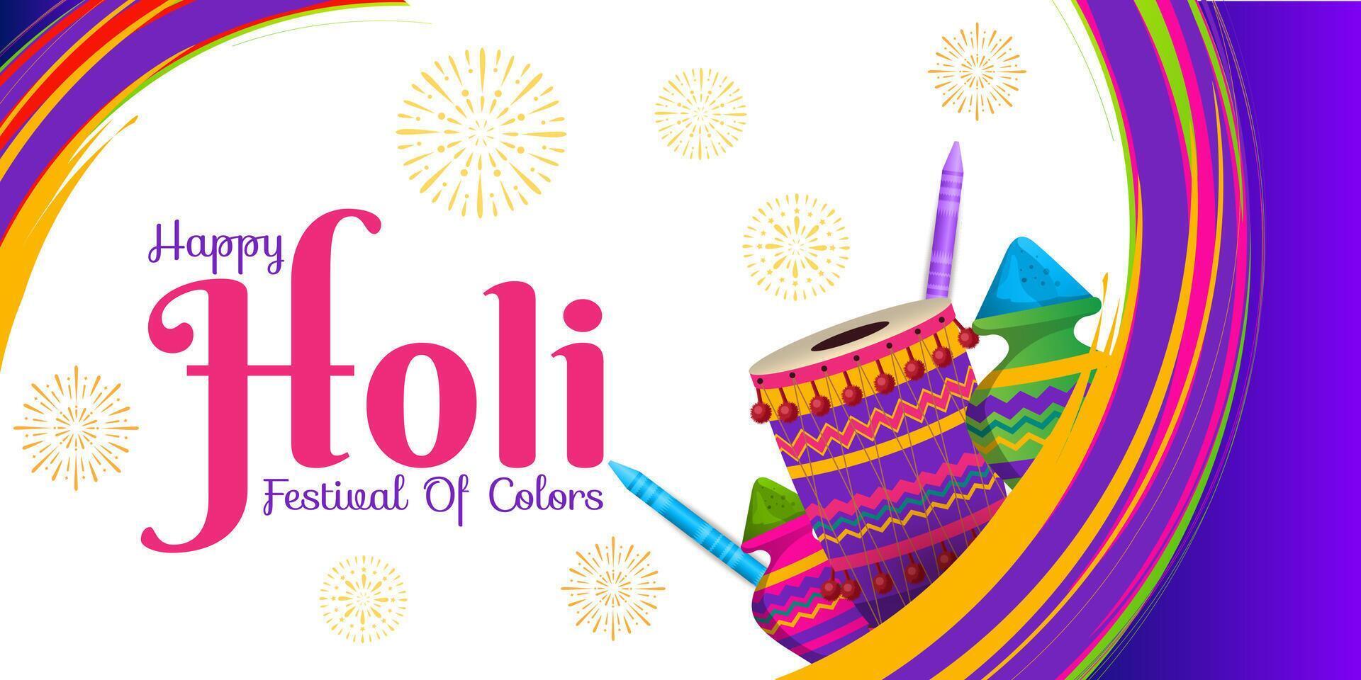 färgrik Lycklig holi hindu festival firande bakgrund vektor