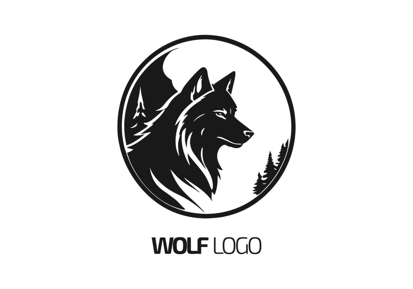 Logo von Wolf Symbol isoliert Vektor Silhouette