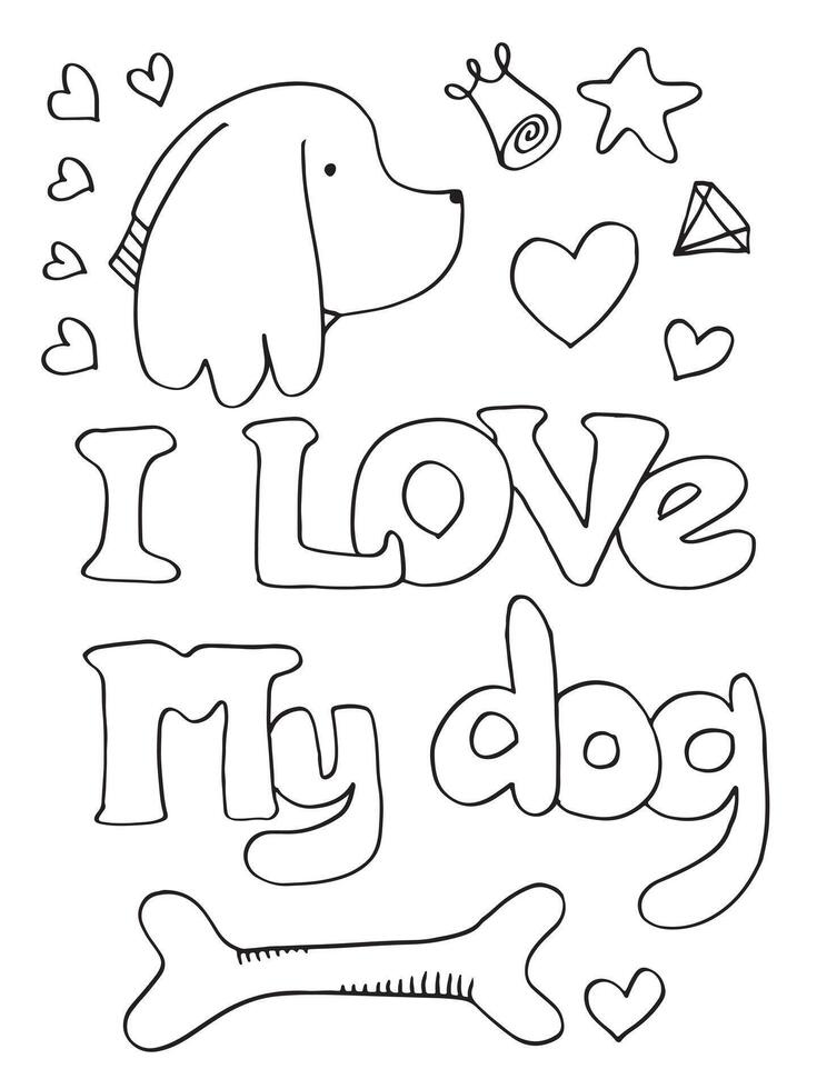 Hand gezeichnet Hund Illustration Design zum t Hemd design.doodle Karikatur Stil. vektor