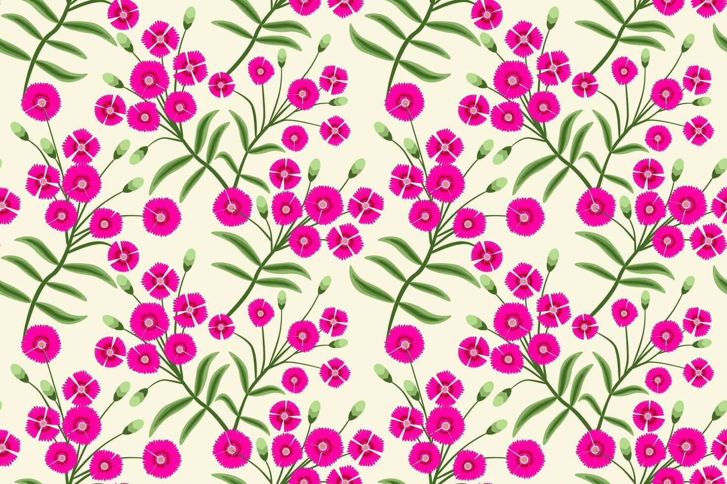 rosa dianthus blommig sömlös mönster. vektor illustration design för tyg, bricka, omslag, Kläder, bakgrund, och tapet