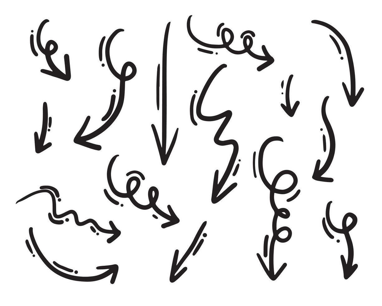 Hand gezeichnet Pfeile isoliert auf Weiß hintergrund.vektor Illustration. vektor