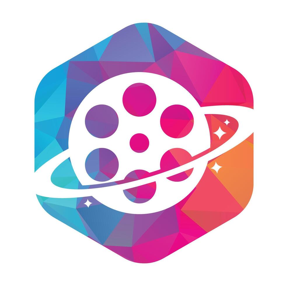 Planet Film Vektor Logo Design.