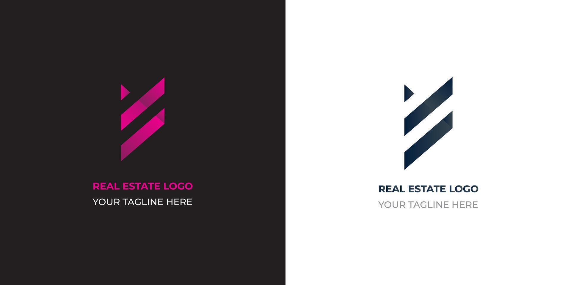 modern ikoniska verklig egendom logotyp design mall, proffs vektor illustration, två Färg variationer
