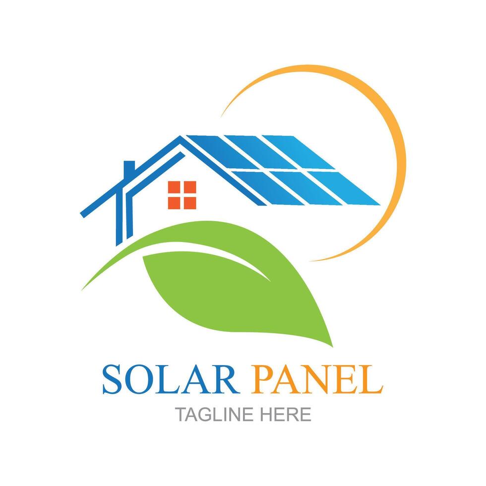 sol- panel logotyp vektor ikon av naturlig energi design