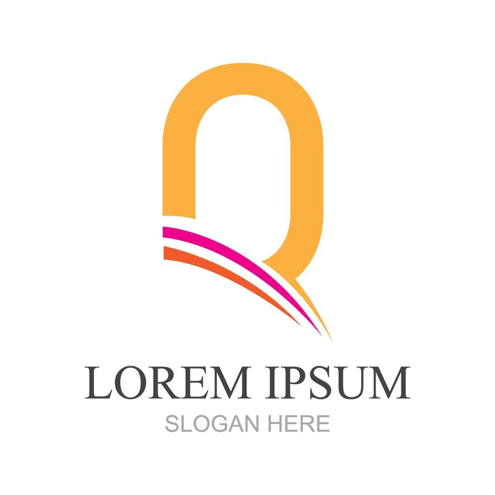 brev q logo ikon designelement mall vektor