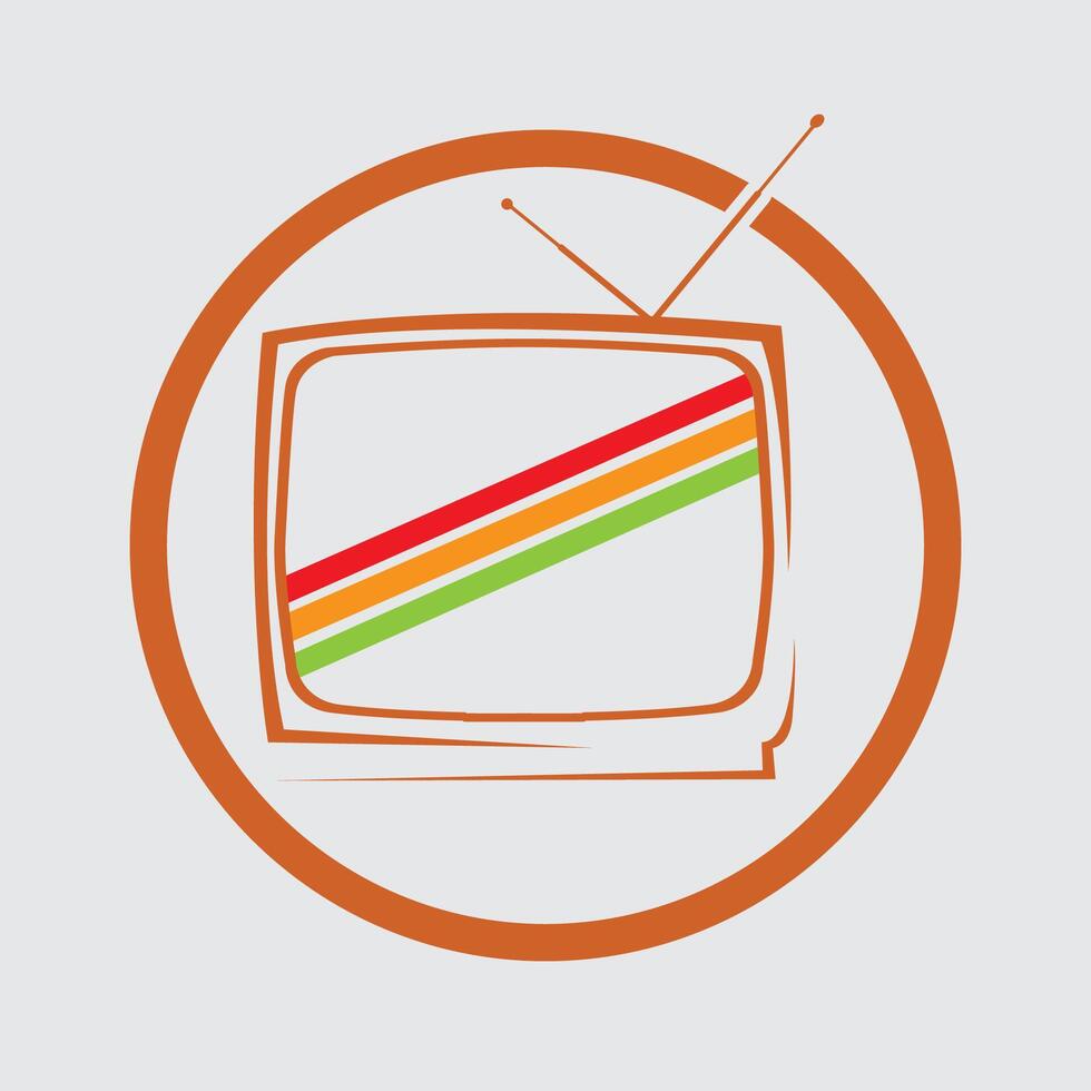 Vektor Illustration von elektronisch Medien Logo und Fernsehen Symbol