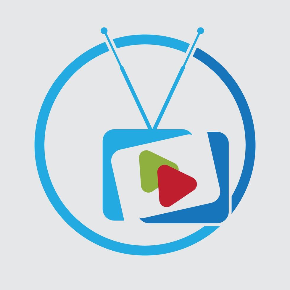 Vektor Illustration von elektronisch Medien Logo und Fernsehen Symbol