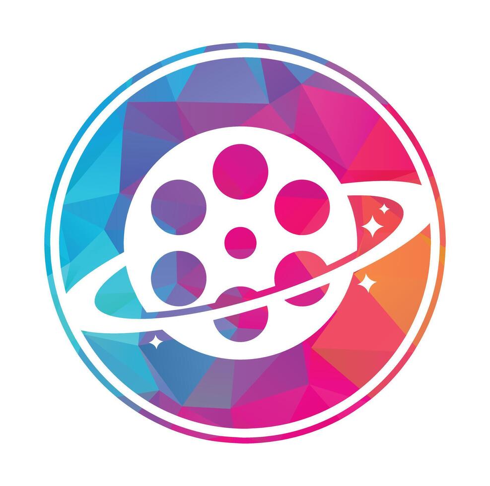 Planet Film Vektor Logo Design.