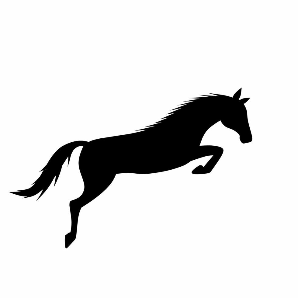 Springen Pferd Silhouette Symbol Vektor. Mustang Pferd Silhouette zum Symbol, Symbol oder unterzeichnen. Pferd Symbol zum Wettrennen, Galopp, PS, Mustang oder Pferdesport vektor