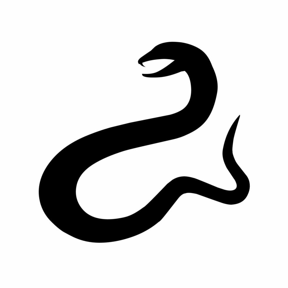 orm silhuett ikon vektor. orm silhuett för ikon, symbol eller tecken. huggorm orm ikon för reptil, orm, zodiaken eller vilda djur och växter vektor