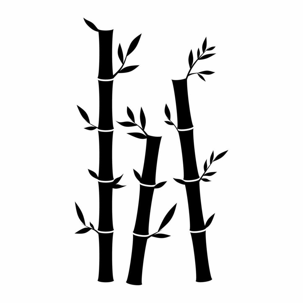 bambu silhuett ikon vektor. bambu träd silhuett för ikon, symbol eller tecken. bambu ikon för natur landskap, illustration , zen eller skog vektor