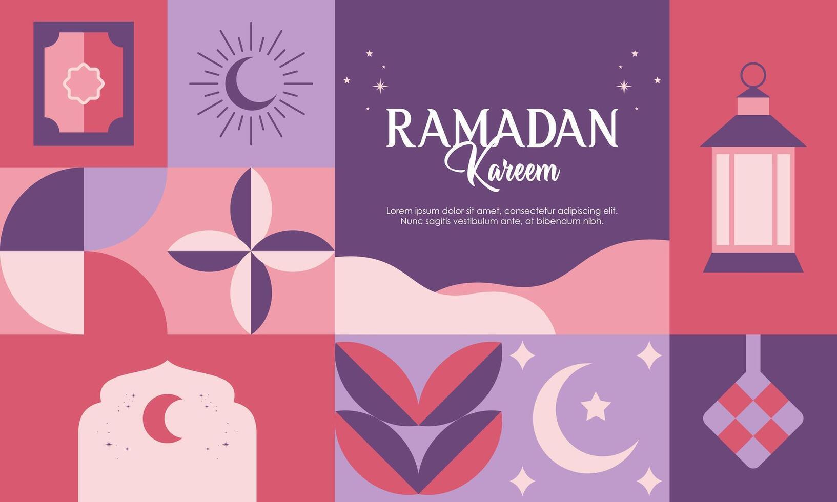 islamic hälsning kort mall med ramadan för tapet. ramadan kareem abstrakt begrepp med ramadan element vektor