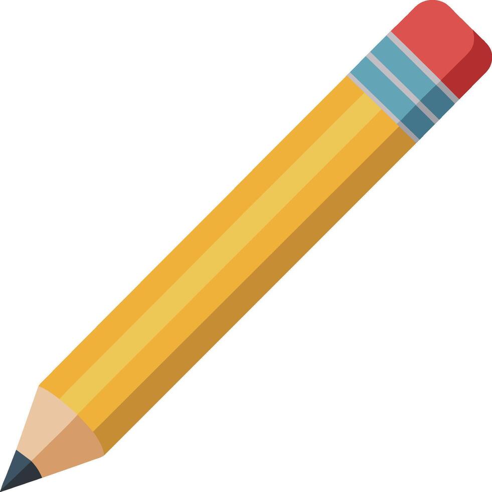 Gelb Bleistift Symbol eben Vektor Illustration