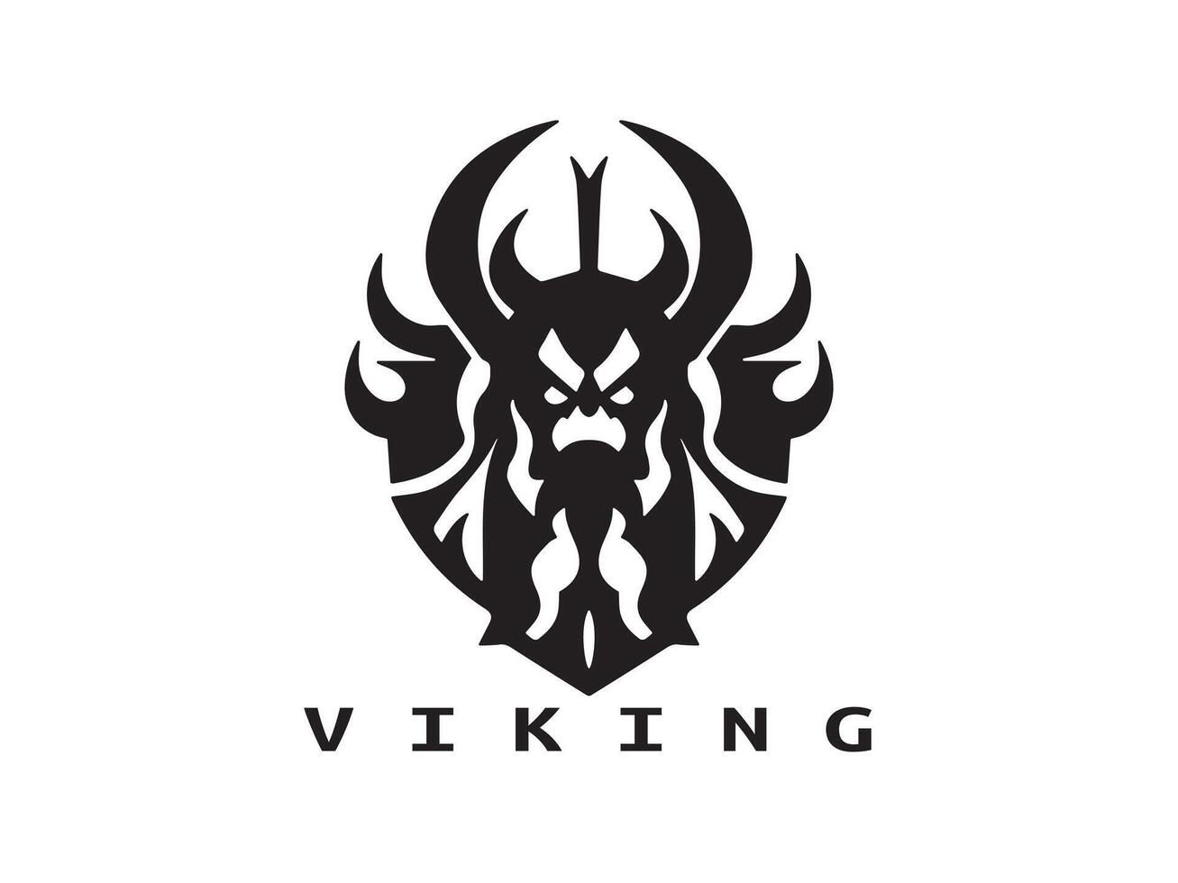viking huvud ansikte logotyp mall vektor