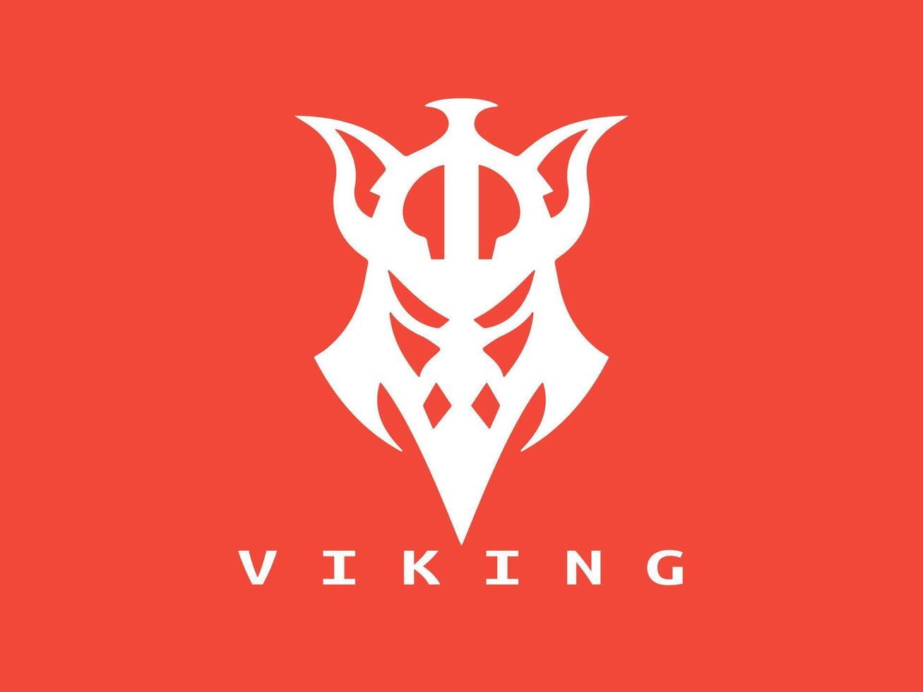 Wikinger Kopf Gesicht Logo Vorlage vektor