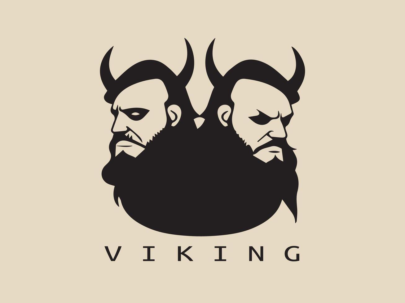 mänsklig viking logotyp design vektor illustration.