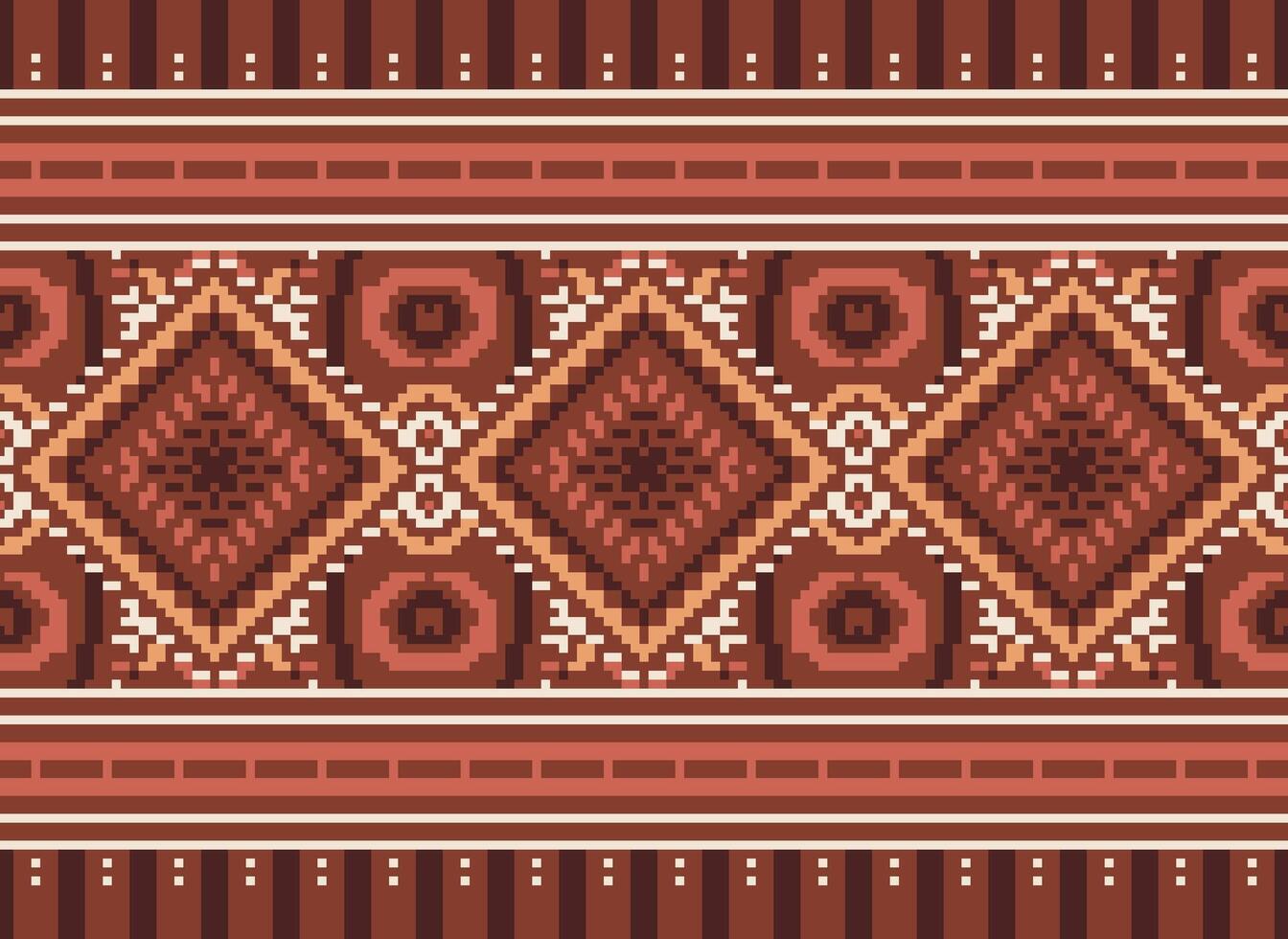 pixel korsa sy traditionell etnisk mönster paisley blomma ikat bakgrund abstrakt aztec afrikansk indonesiska indisk sömlös mönster för tyg skriva ut trasa klänning matta gardiner och sarong vektor