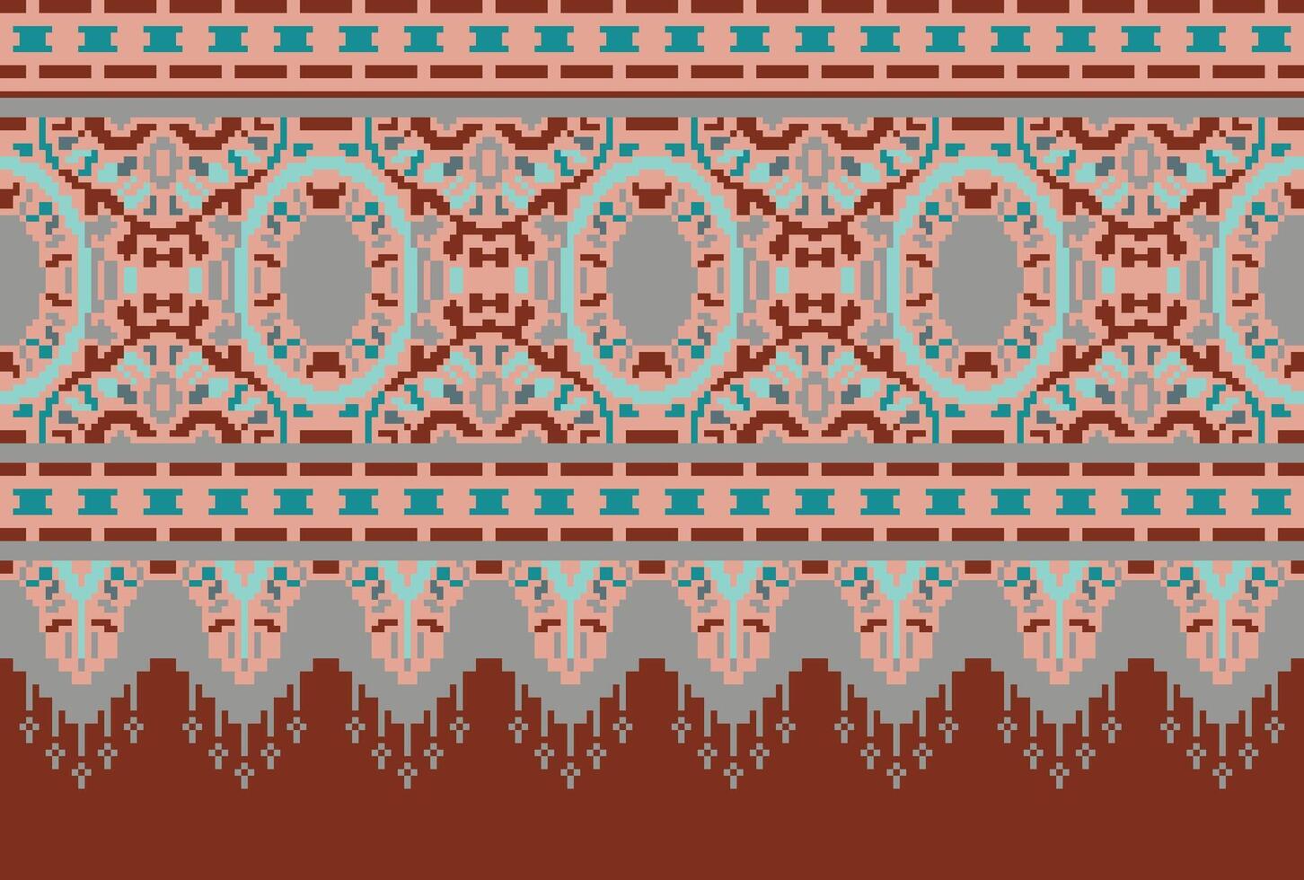 pixel korsa sy traditionell etnisk mönster paisley blomma ikat bakgrund abstrakt aztec afrikansk indonesiska indisk sömlös mönster för tyg skriva ut trasa klänning matta gardiner och sarong vektor