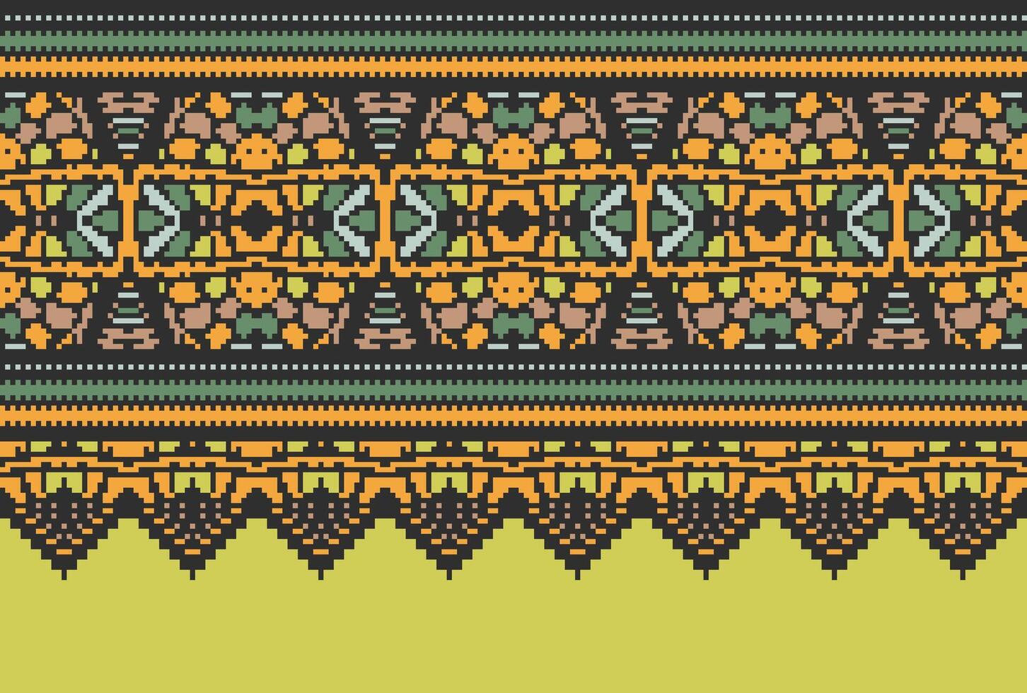 pixel korsa sy traditionell etnisk mönster paisley blomma ikat bakgrund abstrakt aztec afrikansk indonesiska indisk sömlös mönster för tyg skriva ut trasa klänning matta gardiner och sarong vektor