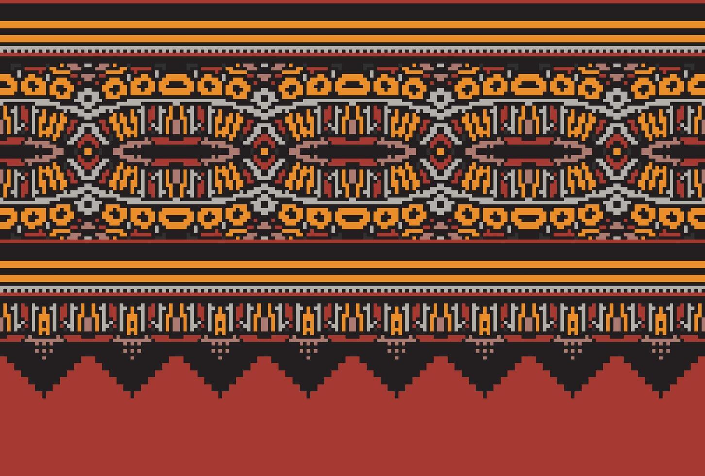 pixel korsa sy mönster med blommig mönster. traditionell korsa sy handarbete. geometrisk etnisk mönster, broderi, textil- ornament, tyg, hand sys mönster, kulturell söm vektor