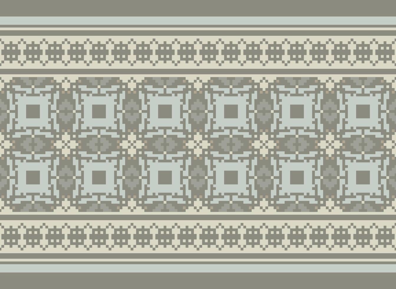 Pixel Kreuz Stich traditionell ethnisch Muster Paisley Blume Ikat Hintergrund abstrakt aztekisch afrikanisch indonesisch indisch nahtlos Muster zum Stoff drucken Stoff Kleid Teppich Vorhänge und Sarong vektor