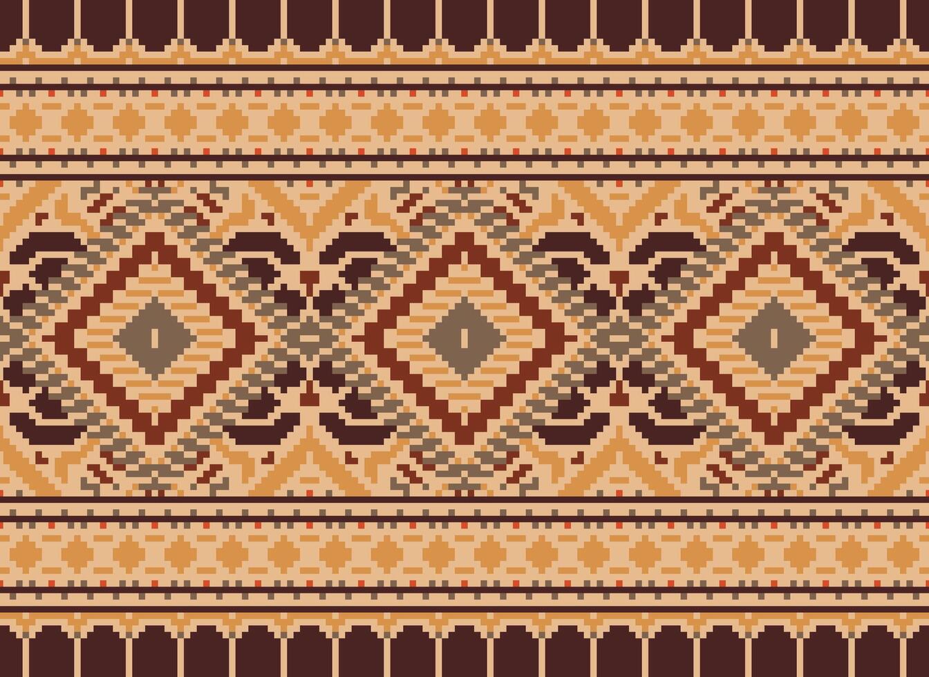 pixel korsa sy traditionell etnisk mönster paisley blomma ikat bakgrund abstrakt aztec afrikansk indonesiska indisk sömlös mönster för tyg skriva ut trasa klänning matta gardiner och sarong vektor