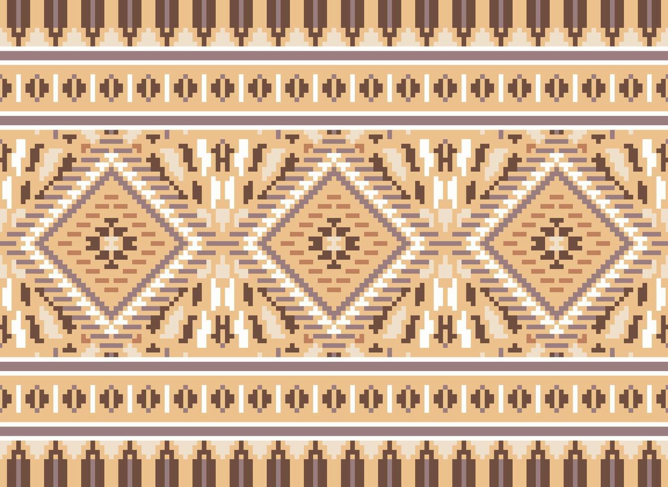 pixel korsa sy traditionell etnisk mönster paisley blomma ikat bakgrund abstrakt aztec afrikansk indonesiska indisk sömlös mönster för tyg skriva ut trasa klänning matta gardiner och sarong vektor