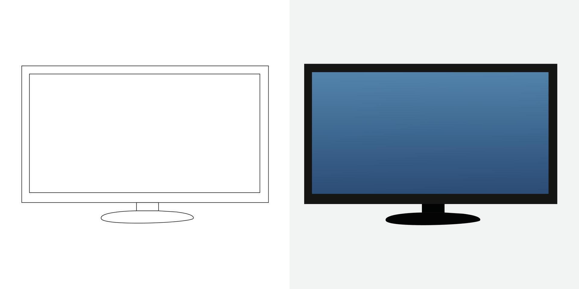 vektor illustration uppsättning, lcd tv