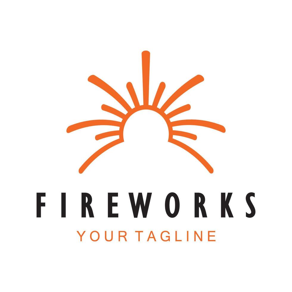 Feuerwerk Logo Design mit kreativ bunt Funken im modern style.logo zum Geschäft, Marke, Feier, Feuerwerk, Böller vektor