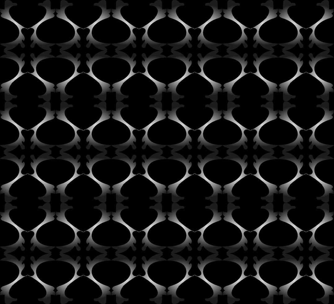 abstrakt sömlös mönster i grå och vit på en svart bakgrund vektor