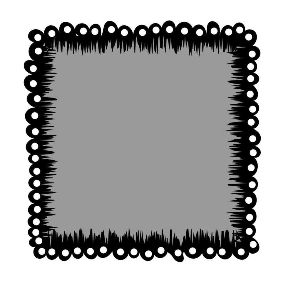 stilvoll schwarz Rahmen gezeichnet im Gekritzel Stil auf ein grau Hintergrund vektor