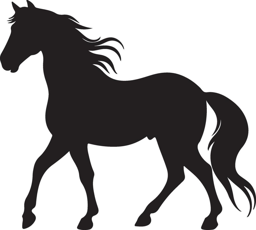 häst silhuett vektor illustration vit bakgrund