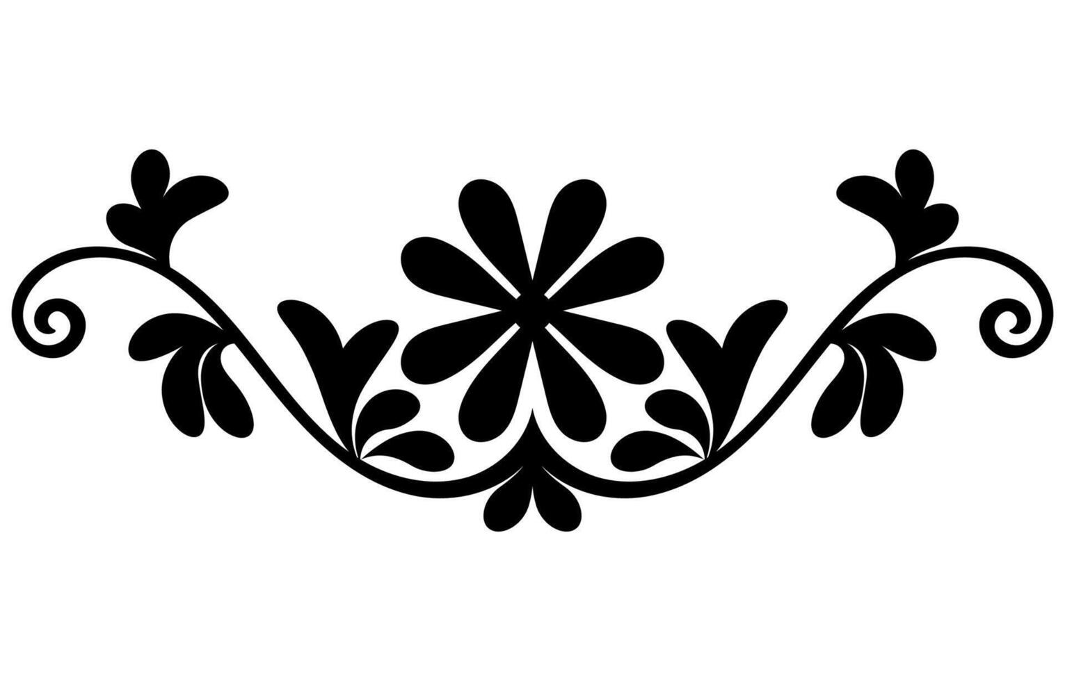 schwarz Blume Elemente auf ein Weiß Hintergrund Jahrgang Blumen zum Text Dekoration vektor