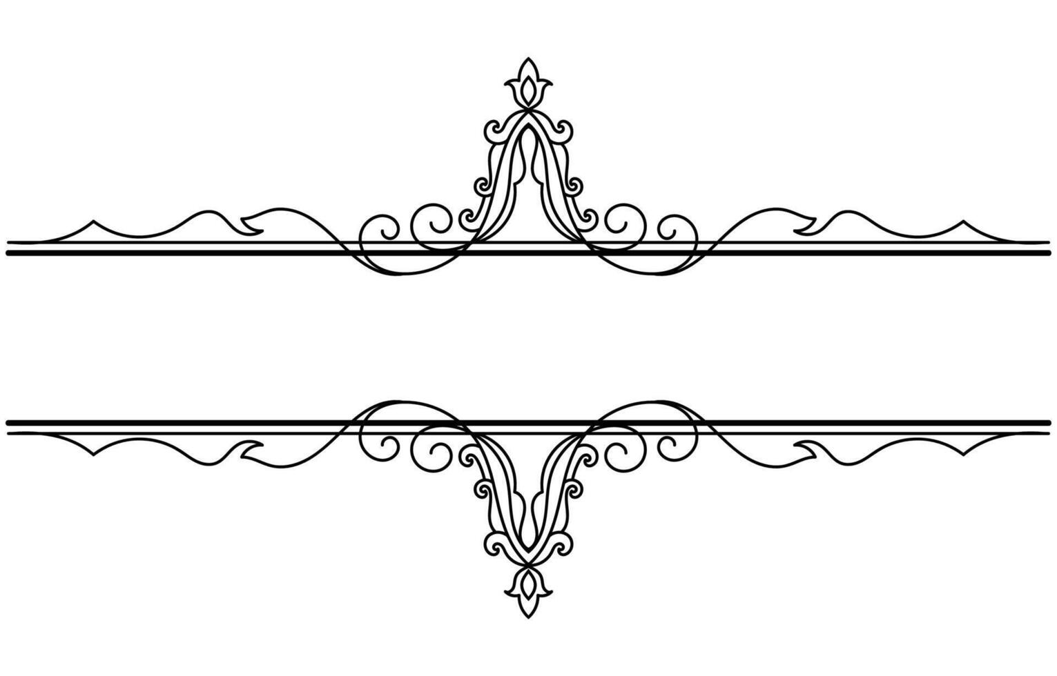 Blume Rand dekorativ Design Element Hochzeit Banner, Rahmen, Etiketten, schwarz Linien auf Weiß. vektor