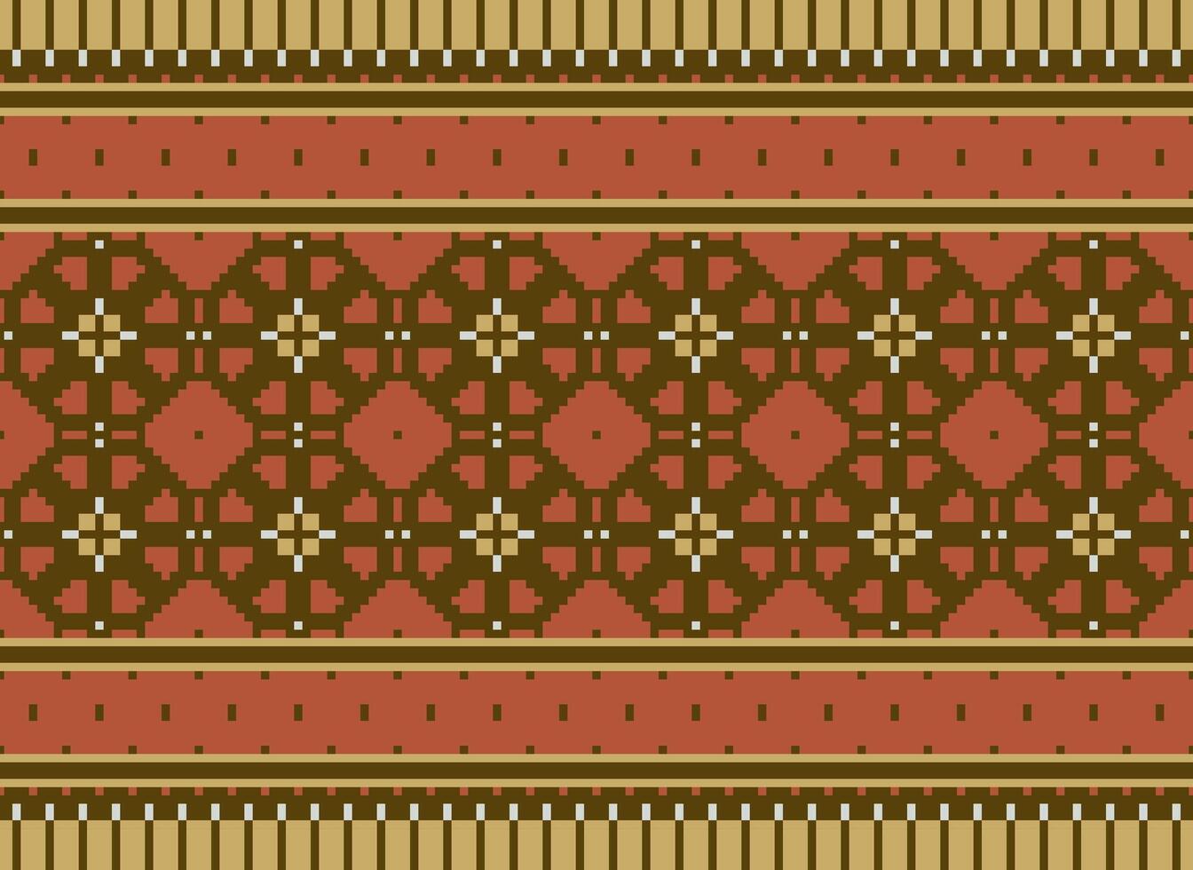 pixel korsa sy traditionell etnisk mönster paisley blomma ikat bakgrund abstrakt aztec afrikansk indonesiska indisk sömlös mönster för tyg skriva ut trasa klänning matta gardiner och sarong vektor