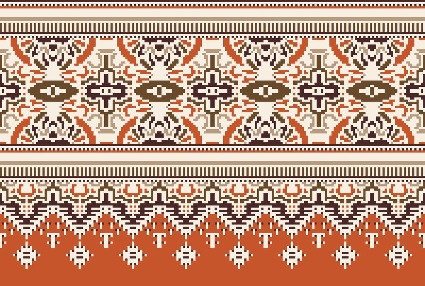 pixel korsa sy mönster med blommig mönster. traditionell korsa sy handarbete. geometrisk etnisk mönster, broderi, textil- ornament, tyg, hand sys mönster, kulturell söm vektor