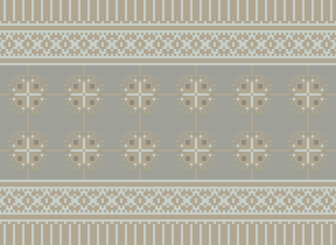 pixel korsa sy traditionell etnisk mönster paisley blomma ikat bakgrund abstrakt aztec afrikansk indonesiska indisk sömlös mönster för tyg skriva ut trasa klänning matta gardiner och sarong vektor