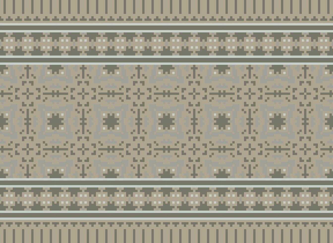 pixel korsa sy traditionell etnisk mönster paisley blomma ikat bakgrund abstrakt aztec afrikansk indonesiska indisk sömlös mönster för tyg skriva ut trasa klänning matta gardiner och sarong vektor