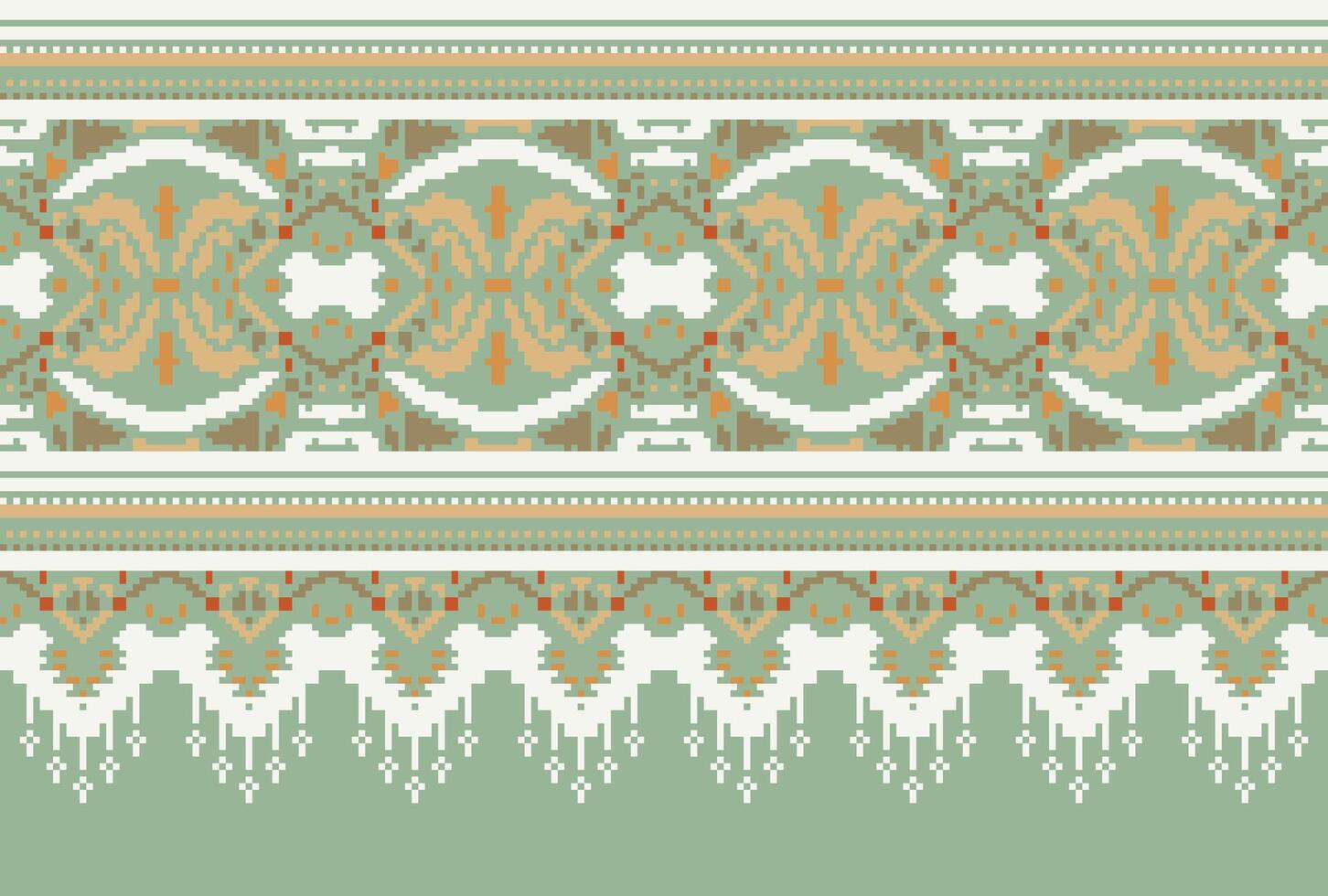 pixel korsa sy traditionell etnisk mönster paisley blomma ikat bakgrund abstrakt aztec afrikansk indonesiska indisk sömlös mönster för tyg skriva ut trasa klänning matta gardiner och sarong vektor